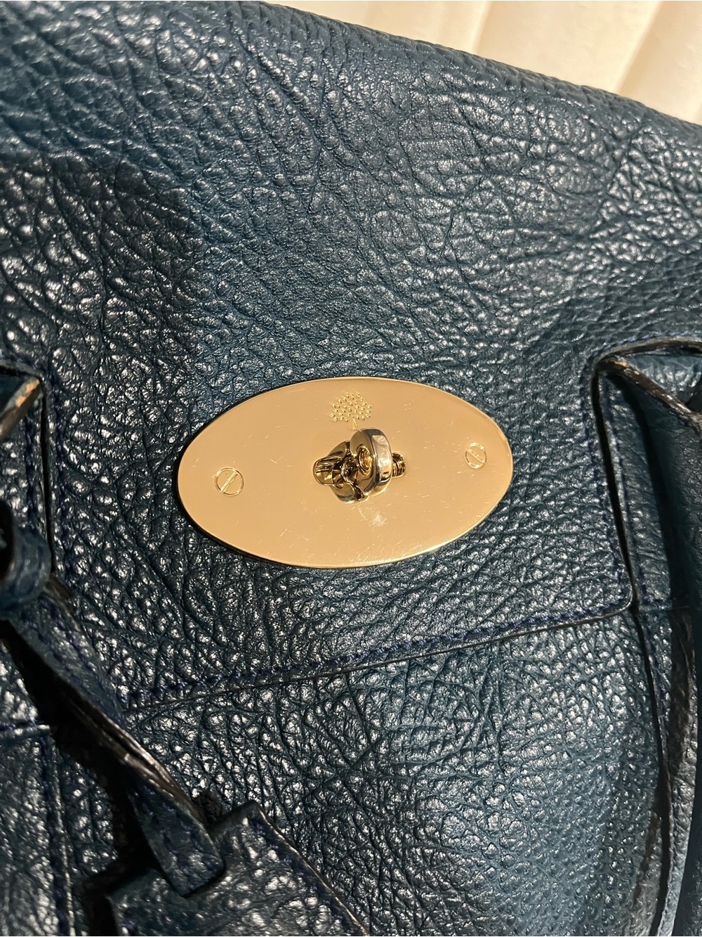 MULBERRY PETROL BLUE GRAINED LEATHER BAYSWATER - Picture 4 of 12